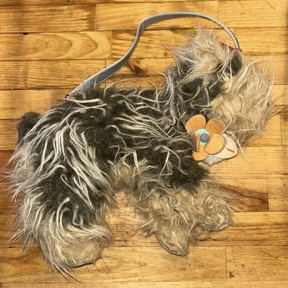 Long Hair Pekingese Purse Plush, Zipper & Carry Strap P3